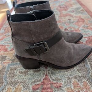All Saints Gray Suede Ankle Boots